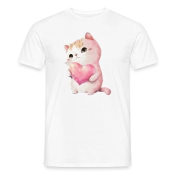 Mignon bébé chat maman enfants T-shirt - T-shirt homme - blanc - Devant - AI Model Male 178 dark (178cm)