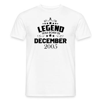 18th Birthday Legend December 2005 - Men's T-Shirt - white - Front - AI Model Male 178 dark (178cm)