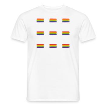 RAINBOW FLAG Pinselstriche Design - Männer T-Shirt - Weiß - Vorne - AI Model Male 178 dark (178cm)