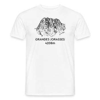Grandes Jorasses, High Mountains, Mont-Blanc, Mountain - Men's T-Shirt - white - Front - AI Model Male 178 dark (178cm)