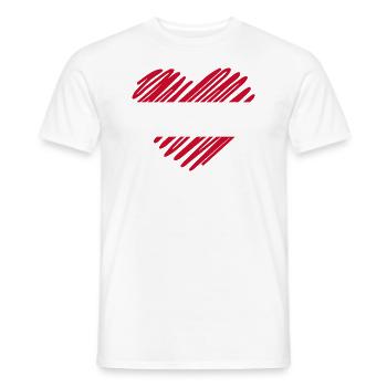 Peru Flag Heart Design, I love Peru, Peruvian Flag - Men's T-Shirt - white - Front - AI Model Male 178 dark (178cm)