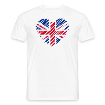 Herzförmiges Design der englischen Flagge - Männer T-Shirt - Weiß - Vorne - AI Model Male 178 dark (178cm)