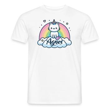 Agnes Name Vorname Einhornkatze - Männer T-Shirt - Weiß - Vorne - AI Model Male 178 dark (178cm)
