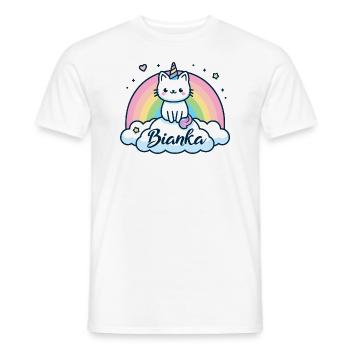 Bianka Name Vorname Einhornkatze - Männer T-Shirt - Weiß - Vorne - AI Model Male 178 dark (178cm)