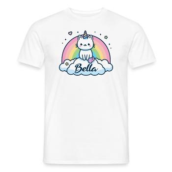 Bella Name First Name Unicorn Cat - Men's T-Shirt - white - Front - AI Model Male 178 dark (178cm)