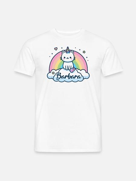 Barbara Cognome Nome Gatto unicorno - T-shirt uomo - bianco