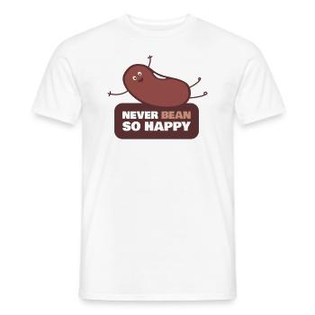 Jamais haricot n’a été aussi heureux - T-shirt homme - blanc - Devant - AI Model Male 178 dark (178cm)