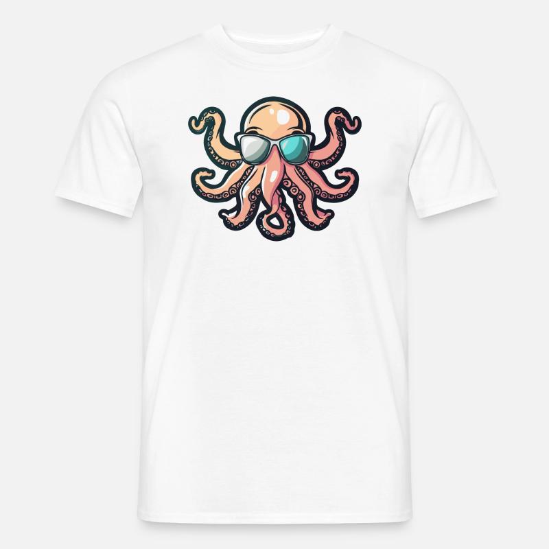 Octopus Comic Cool - Men’s T-shirt - white