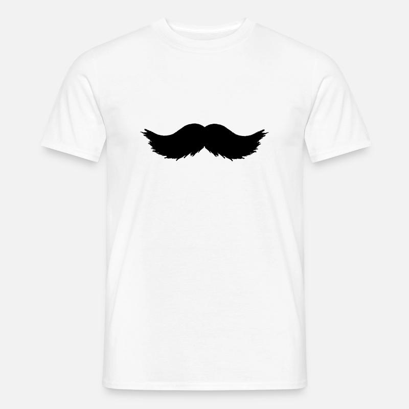 Schnurrbart - Männer T-Shirt - Weiß