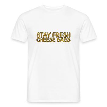 Stay Fresh Cheese Bags 12 - Men's T-Shirt - white - Front - AI Model Male 178 dark (178cm)