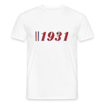 Year 1931 - Men's T-Shirt - white - Front - AI Model Male 178 dark (178cm)