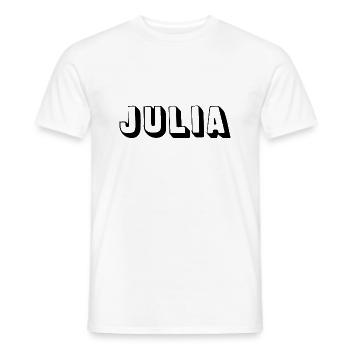 Name - Julia - Men's T-Shirt - white - Front - AI Model Male 178 dark (178cm)