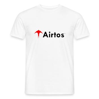 Red airtos LOGO + black text - Men's T-Shirt - white - Front - AI Model Male 178 dark (178cm)