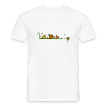 snails in the garden - T-skjorte herre - hvit - Foran - AI Model Male 178 dark (178cm)