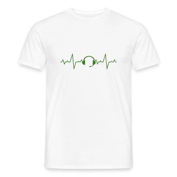 Heartbeat Headset Gaming Pulse - Men's T-Shirt - white - Front - AI Model Male 178 dark (178cm)