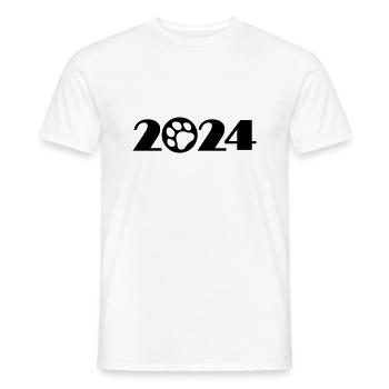 Dog 2024, Pet 2024, Paw 2024 - Men's T-Shirt - white - Front - AI Model Male 178 dark (178cm)
