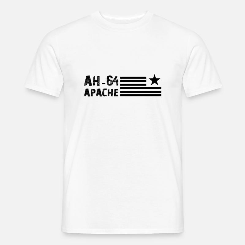 AH 64 Apache USA - Männer T-Shirt - Weiß