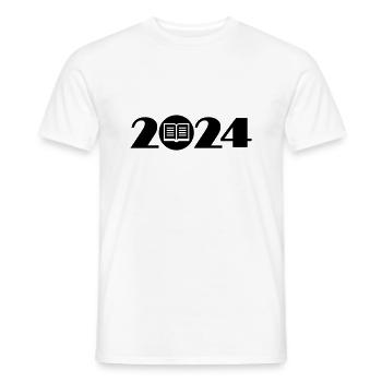 Book 2024, Education 2024, Library 2024 - Men's T-Shirt - white - Front - AI Model Male 178 dark (178cm)