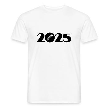 Writer 2025, Student 2025, Student 2025 - Men's T-Shirt - white - Front - AI Model Male 178 dark (178cm)