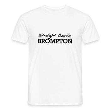 Straight Outta Brompton - Men's T-Shirt - white - Front - AI Model Male 178 dark (178cm)