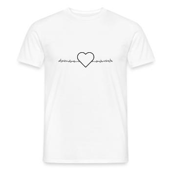 Coeur Coeur Coeur Amour Cadeau - T-shirt homme - blanc - Devant - AI Model Male 178 dark (178cm)