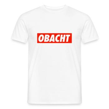 Obacht - Männer T-Shirt - Weiß - Vorne - AI Model Male 178 dark (178cm)