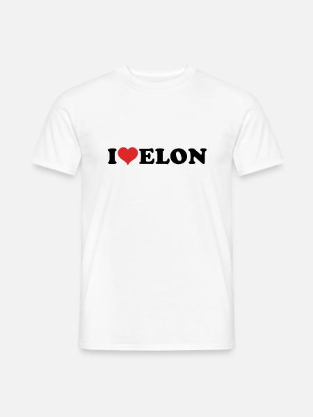 I Love ELON - Ich Liebe Elon - Männer T-Shirt - Weiß