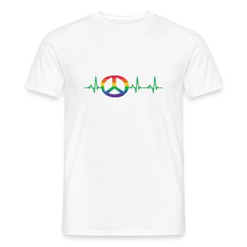 LGBT Herzschlag Gay Pride Peace Frieden - Männer T-Shirt - Weiß - Vorne - AI Model Male 178 dark (178cm)