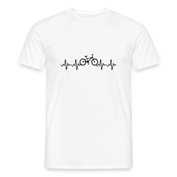 Bicycle Heartbeat Wheel - Men's T-Shirt - white - Front - AI Model Male 178 dark (178cm)
