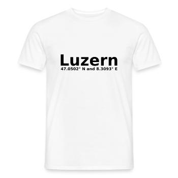 Lucerne - avec coordonnées géographiques horizontales - T-shirt homme - blanc - Devant - AI Model Male 178 dark (178cm)
