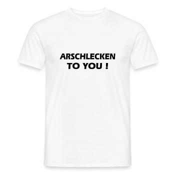 Arschlecken - Männer T-Shirt - Weiß - Vorne - AI Model Male 178 dark (178cm)