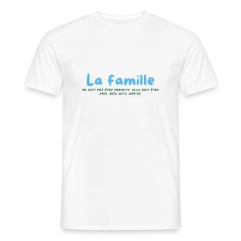 famille - T-shirt homme - blanc - Devant - AI Model Male 178 dark (178cm)