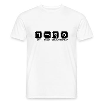 Eat sleep Urlaub Repeat - Männer T-Shirt - Weiß - Vorne - AI Model Male 178 dark (178cm)