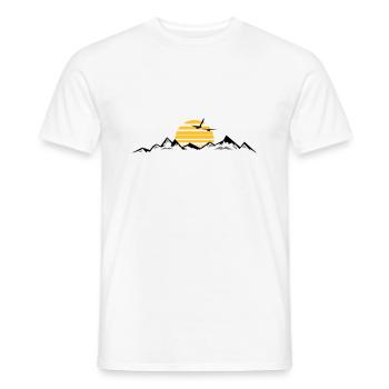 MONTAGNES Paysage Silhouette Panorama - T-shirt homme - blanc - Devant - AI Model Male 178 dark (178cm)