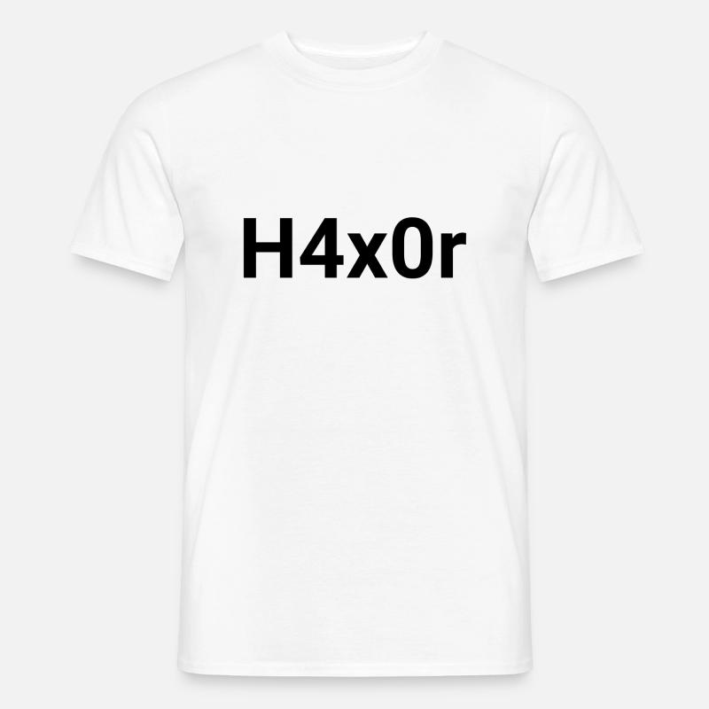 H4x0r | Hacker Design 2.0 - Männer T-Shirt - Weiß