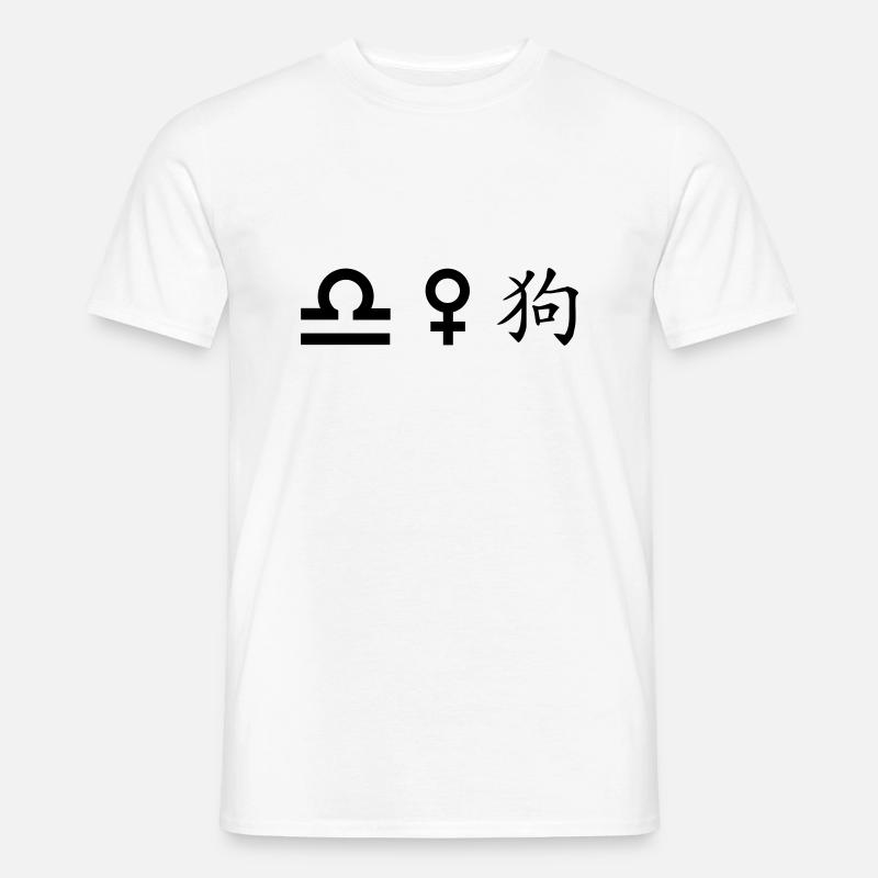 waage venus hund - Männer T-Shirt - Weiß