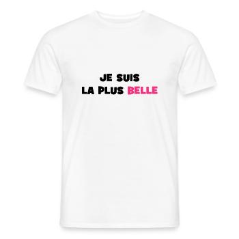 I am the most beautiful - Men's T-Shirt - white - Front - AI Model Male 178 dark (178cm)