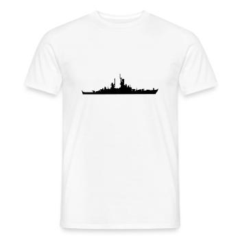 Vector Navy Kriegsschiff Silhouette - Männer T-Shirt - Weiß - Vorne - AI Model Male 178 dark (178cm)