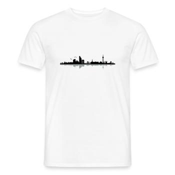 Dusseldorf Skyline - T-shirt homme - blanc - Devant - AI Model Male 178 dark (178cm)