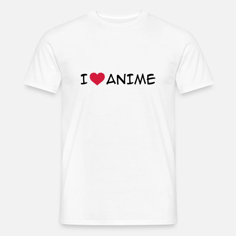 Ich liebe Anime - Männer T-Shirt - Weiß