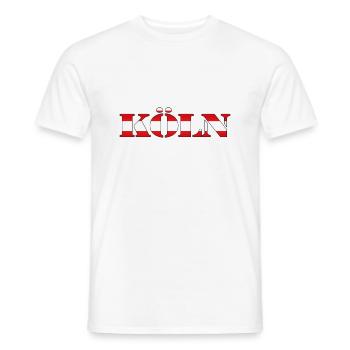 "Köln" Rot-Weiss [Stencil] - Männer T-Shirt - Weiß - Vorne - AI Model Male 178 dark (178cm)