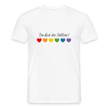 Regenbogenherzchen du bist die tollste - Männer T-Shirt - Weiß - Vorne - AI Model Male 178 dark (178cm)