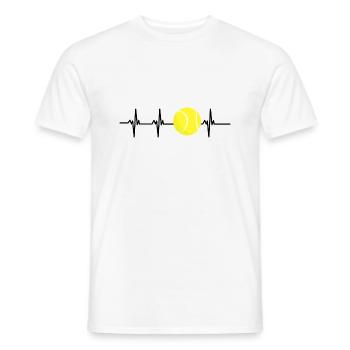 tennis battement de cœur - T-shirt homme - blanc - Devant - AI Model Male 178 dark (178cm)