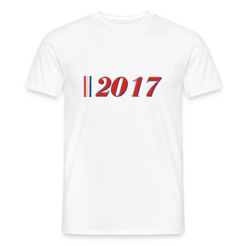 Jahr 2017 - Männer T-Shirt - Weiß - Vorne - AI Model Male 178 dark (178cm)