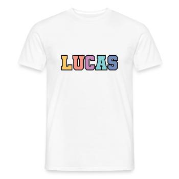 Name - Lucas - Männer T-Shirt - Weiß - Vorne - AI Model Male 178 dark (178cm)