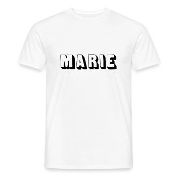Nom - Marie - T-shirt homme - blanc - Devant - AI Model Male 178 dark (178cm)