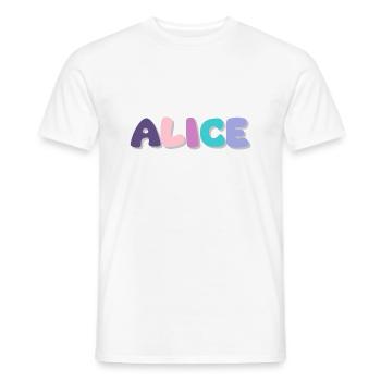 Nom - Alice - T-shirt homme - blanc - Devant - AI Model Male 178 dark (178cm)