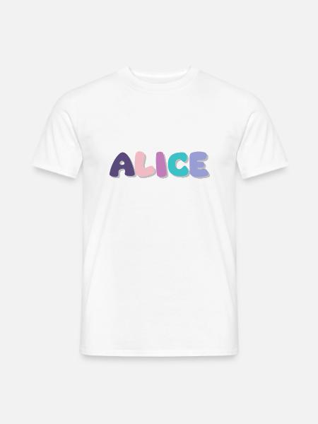 Name - Alice - Men's T-Shirt - white