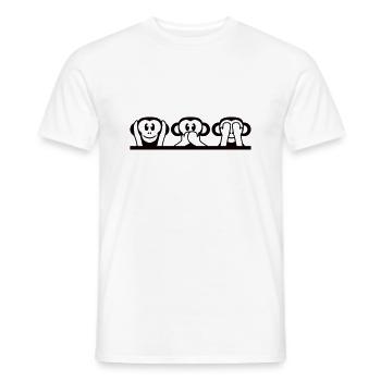 3 singes sages n’entendent rien dire voir s’amuser avec les singes - T-shirt homme - blanc - Devant - AI Model Male 178 dark (178cm)