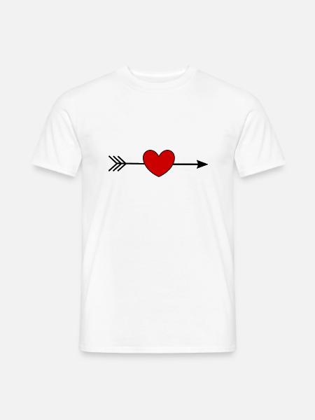 rotes Herz rot Valentinstag Geschenk - Männer T-Shirt - Weiß